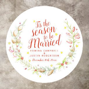 Christmas wedding cones berries star watercolor floor decals