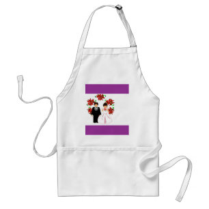 Christmas Wedding Couple IV In Purple Adult Apron