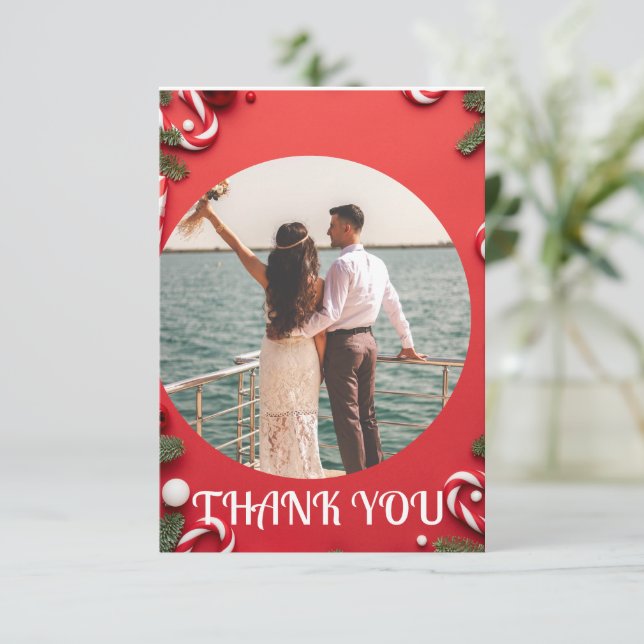 Christmas , wedding custom personalized  thank you card (Standing Front)