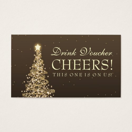 Christmas Wedding Drink Voucher Gold