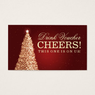 Christmas Wedding Drink Voucher Gold