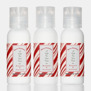 Christmas Wedding Engaged Couple Red Personalize Hand Lotion