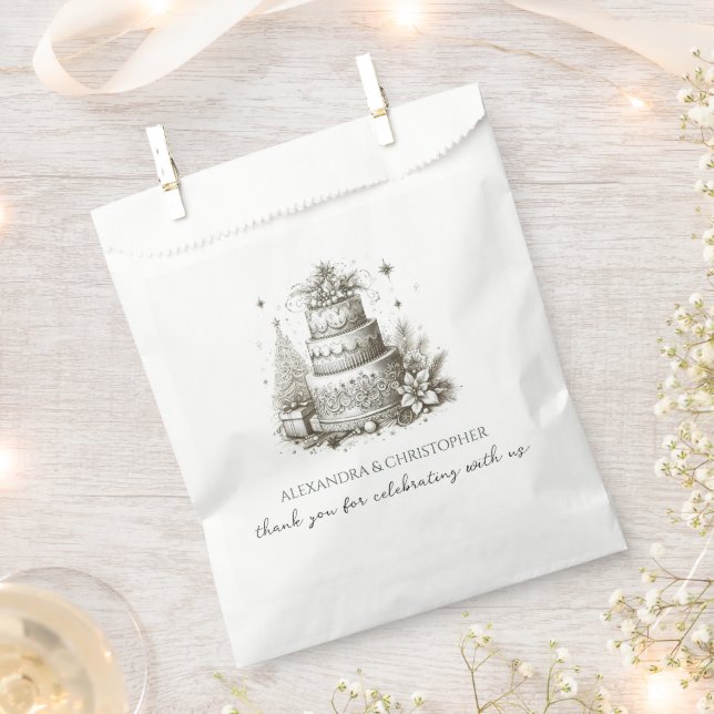 Christmas Wedding Favor Bag (Clipped)