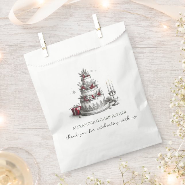 Christmas Wedding Favor Bag (Clipped)