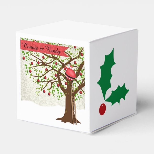 Christmas Wedding Favor Box Bride Groom Santa (Back Side)