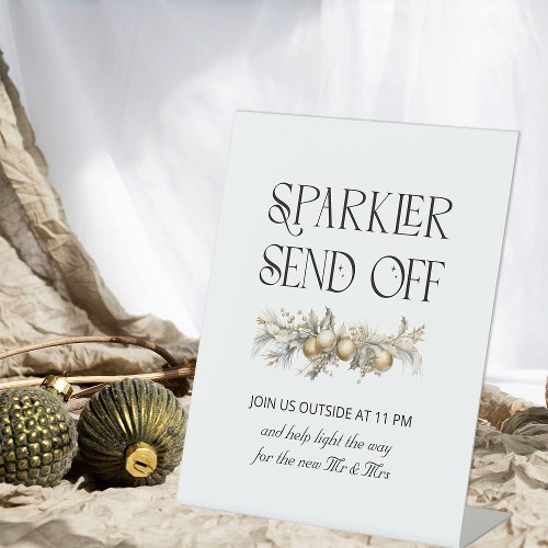 Christmas Wedding Garland Sparkler Send Off Sign