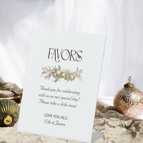 Christmas Wedding Gold Garland Favor Table Sign