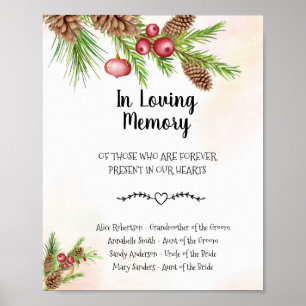 Christmas Wedding In Loving Memory Wedding Sign
