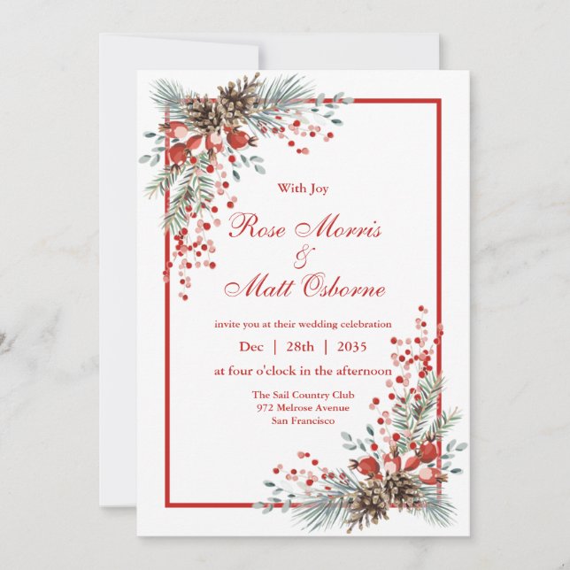 Christmas Wedding Invitation (Front)