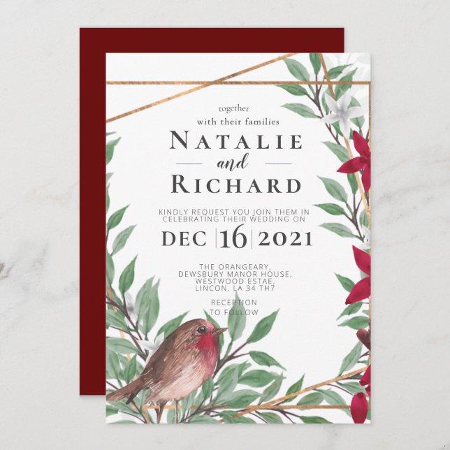 Christmas wedding invitation (Front/Back)