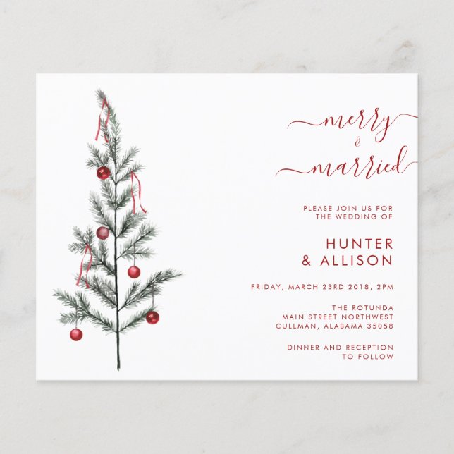 Christmas Wedding Invitation  (Front)