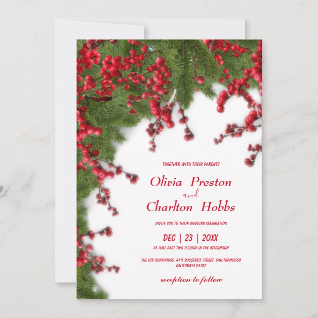 Christmas Wedding Invitation (Front)