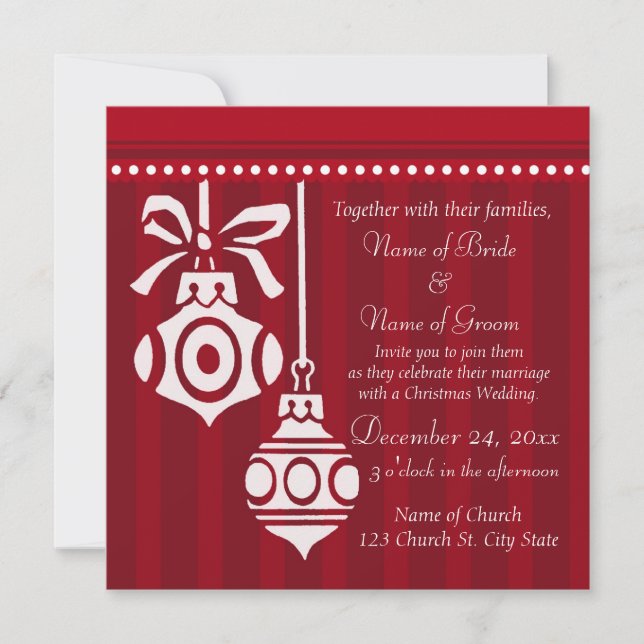 Christmas Wedding Invitation Cards (Front)