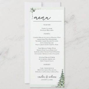 Christmas Wedding Menu Card