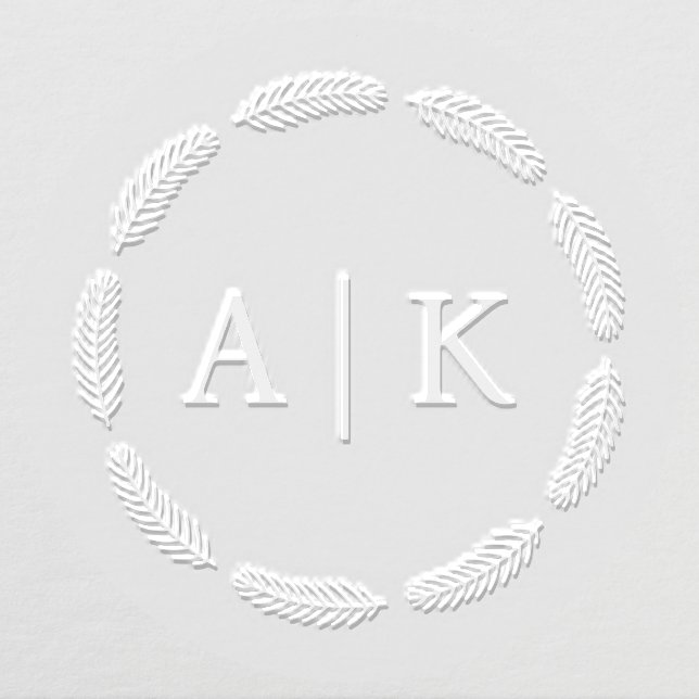 Christmas Wedding Monogram Greenery Wreath Embosser (Design)