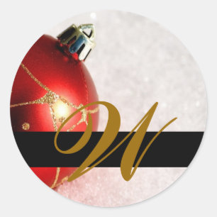 Christmas Wedding Monogram Invitation & Favor Seal