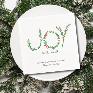 Christmas Wedding Napkins Custom Joy to the World
