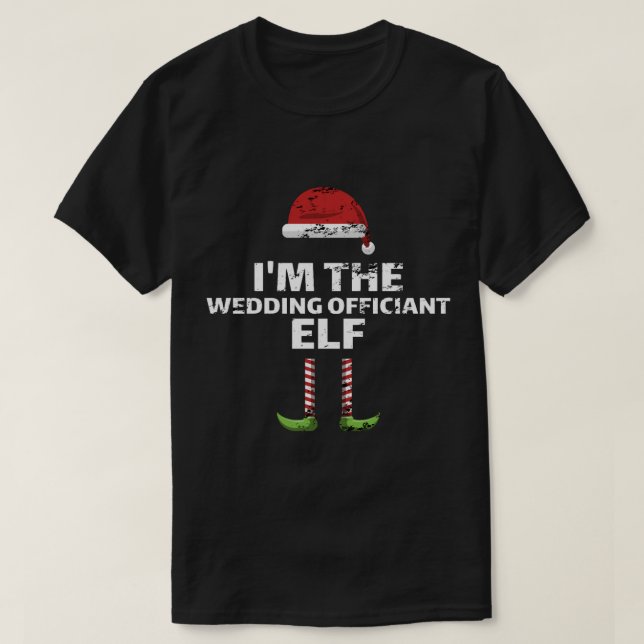 Christmas wedding officiant elf matching group cos T-Shirt (Design Front)