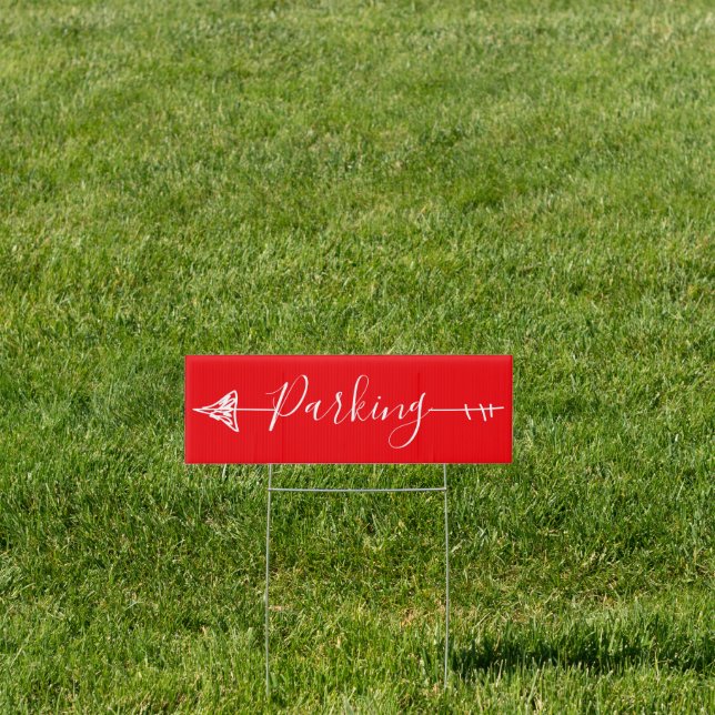 Christmas Wedding Parking Direction Arrow Sign (Insitu)