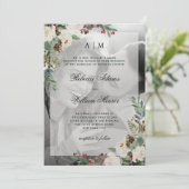 Christmas Wedding | Photo Invitation with Overlay (Standing Front)