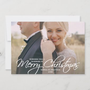 Christmas Wedding Photo Newly Married Couple Holiday Card Zazzle