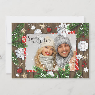 Christmas Wedding Photo Save the Date
