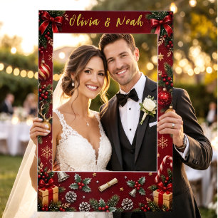 Christmas Wedding Photo Selfie Frame,Winter Weddin Frame