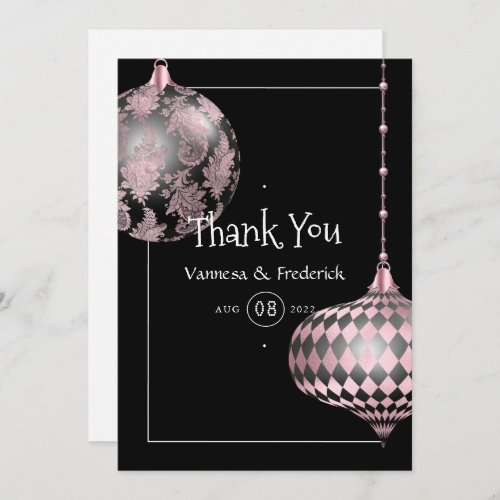 Christmas Wedding Photo Thank You Card