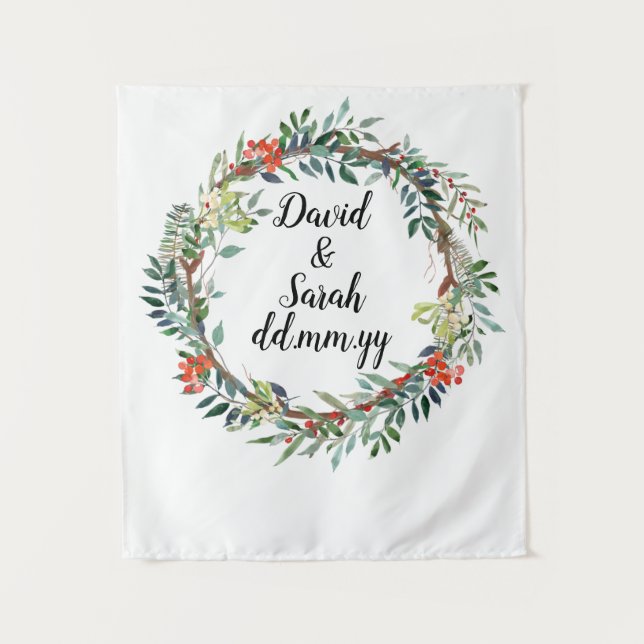 Christmas Wedding Reception Backdrop Photo Booth (Front)