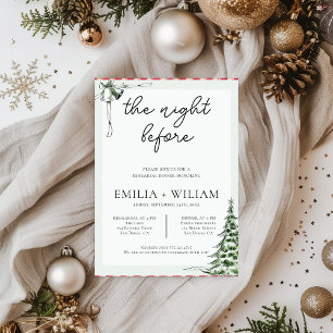 Christmas Wedding Rehearsal Dinner Card