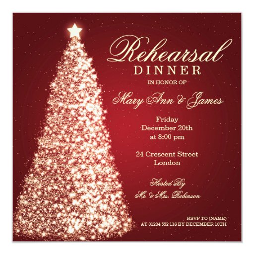 Christmas Rehearsal Dinner Invitations 1