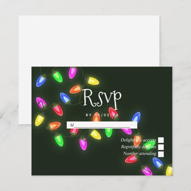 Christmas Wedding RSVP Card (Front/Back)