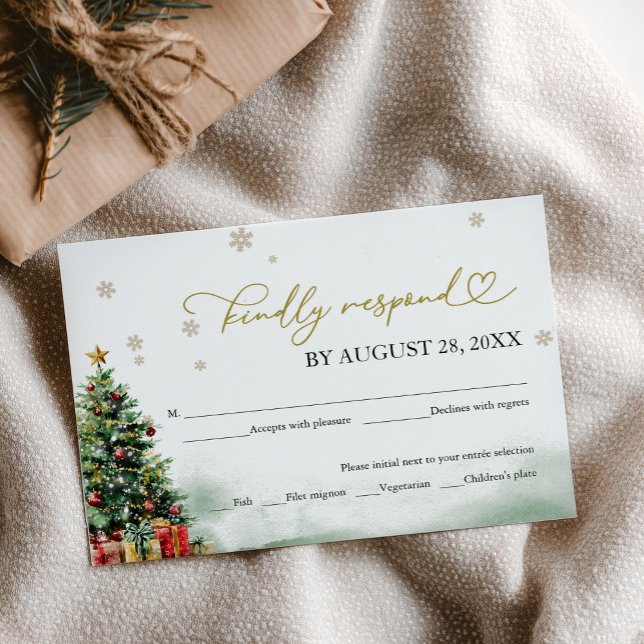 Christmas Wedding RSVP With Food Options (Creator Uploaded)