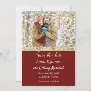 Christmas Wedding Save the Date Invitation