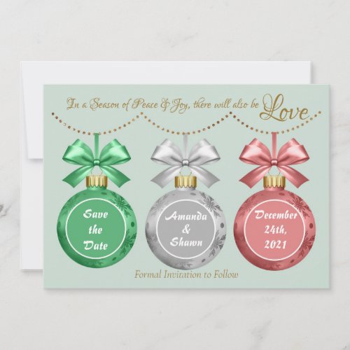 Christmas Wedding Save the date  Invitation