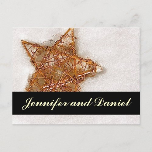 Christmas Wedding Save the Date Snow Star Card