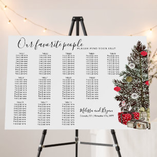 Christmas Wedding Seating Chart Foam Board