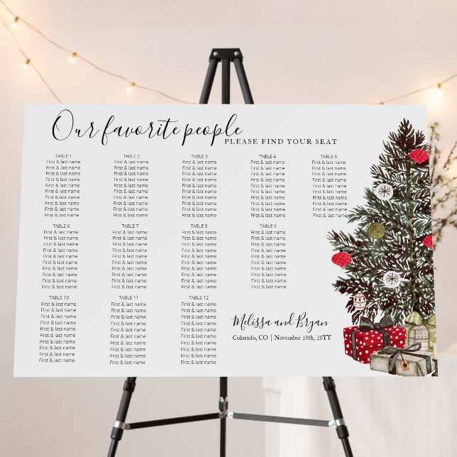 Christmas Wedding Seating Chart  Foam Board (In Situ (Stand))