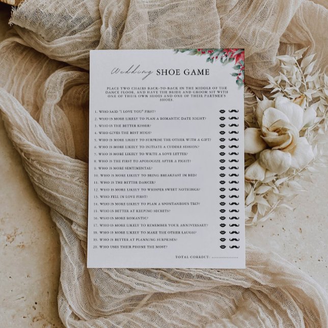 Christmas Wedding Shoe Game Template, Invitation (Christmas Wedding Shoe Game Template, Invitation)