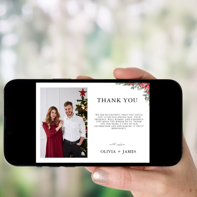 Christmas Wedding Thank You Card (Front Digital)