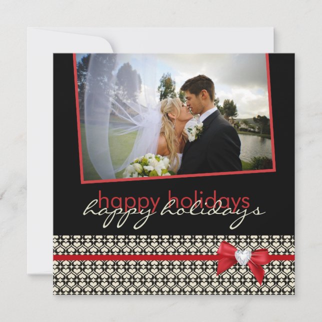 Christmas Wedding Thank You Photo Card (Front)