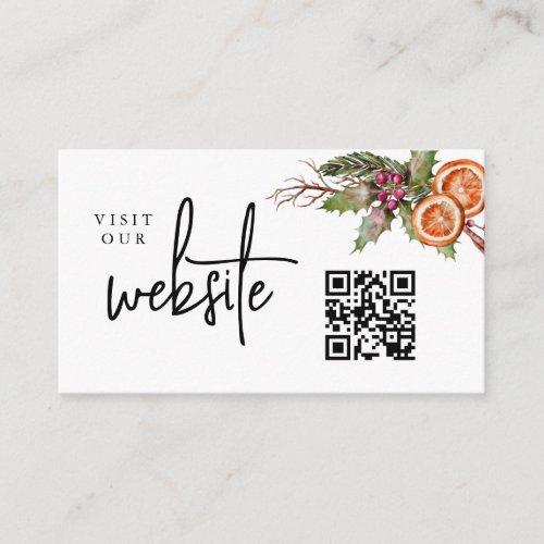 Christmas Wedding Website QR code Enclosure Card