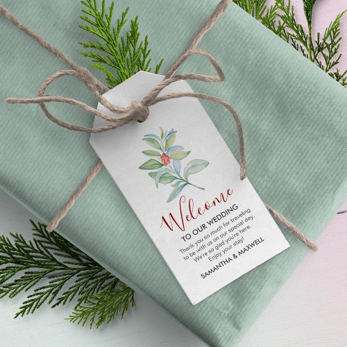 Christmas Wedding Weekend Welcome Gift Tags