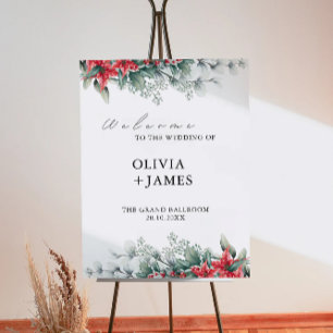 Christmas Wedding Welcome Sign