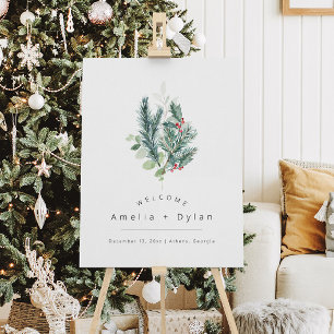 Christmas Wedding Welcome Sign
