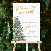 Christmas Wedding Welcome Sign, Tis the Season to 