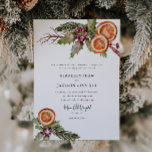 Christmas Wedding | Winter Botanical Invitation<br><div class="desc">Rustic Christmas theme wedding invitation card featuring watercolor illustration of winter botanicals including,  mistletoe,  pine tree branch,  berries,  orange,  etc.</div>