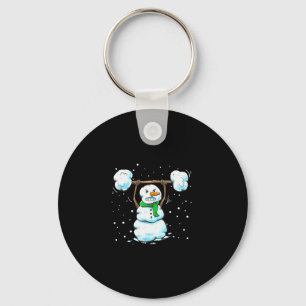 Christmas Weightlifting Snowman Shirt Funny Snowma Keychain