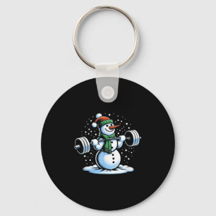 Christmas Weightlifting Snowman Winter Snowflake G Keychain