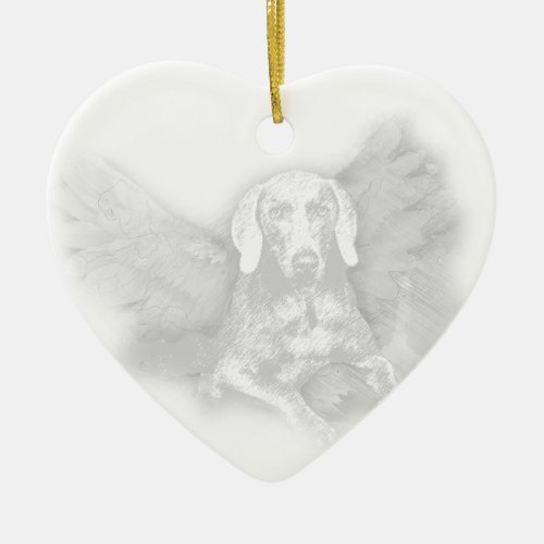 CHRISTMAS WEIMARANER ANGEL CERAMIC ORNAMENT